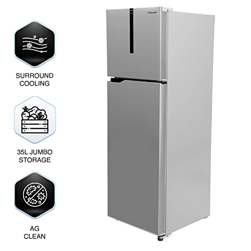 Image of Panasonic 280 L Double Door 3 Star AI Enabled Inverter Technology Frost Free Refrigerator (NR-TH292CVHN, Electric Grey, Jumbo Fresh Vegetable Basket, Net Capacity 256L)