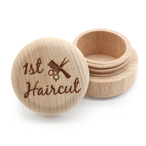 Image of Liannan Custom Wooden First Haircut Curl Keepsake,Baby's First Curl Keepsake Box,My First Haircut Box (style 2)