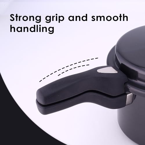 Image of Wonderchef Taurus Hard Anodized Outer Lid Pressure cooker, 5 liter, Cool Touch Handles for Durability, Induction Friendly, Black, 5 year warranty, ISI Certified