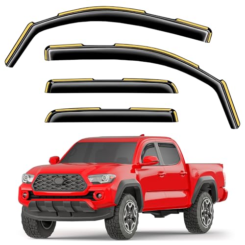 Image of Window Visors Rain Guards for Toyota Tacoma Double Cab 2016-2023