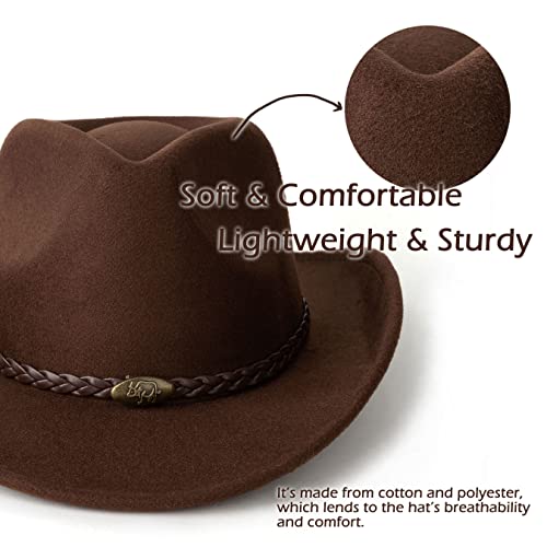 Image of Men & Women Classic Wide Brim Western Cowboy Cowgirl Hat