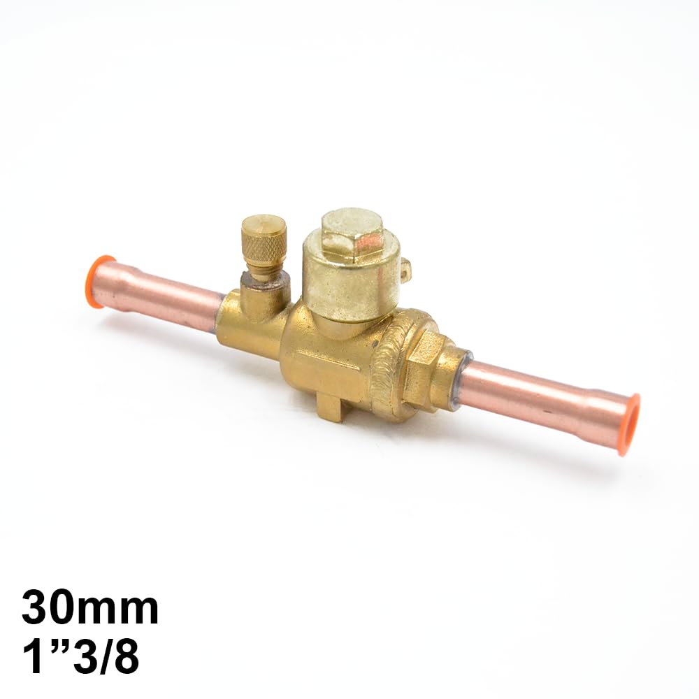 3S SuperSamaStore VSG-35 Valvola a Sfera 30 Mm con Presa di Servizio, 1'' e 3/8, Biflusso, Rame