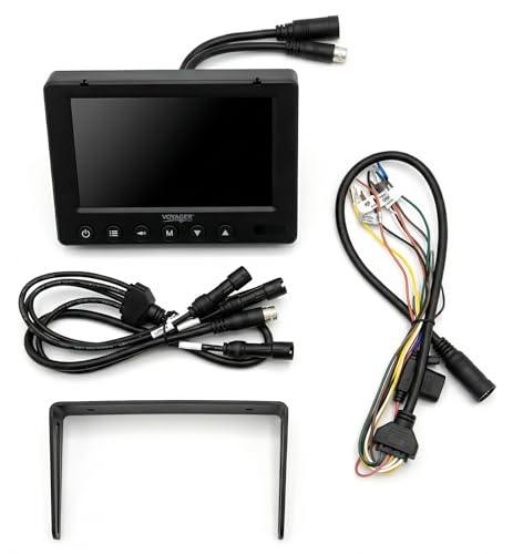 Image of Voyager VOM719WP 7-Inch Heavy-Duty QuadView Observation Monitor, 4 Camera Inputs, 6 Triggers, 12V /24V DC, NTSC /PAL, IPX6 Waterproof, E-Mark Certified