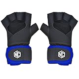 Luva Punho em Neoprene (Par) - Preto e Azul