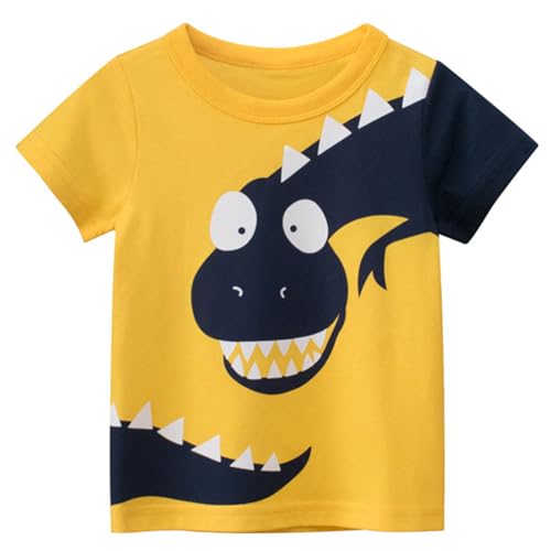 Boys Dinosaur Shirt 3 Pack Kids Short Sleeve T-Shirts Toddler Boy Tops Tee Size 2-8 Years4