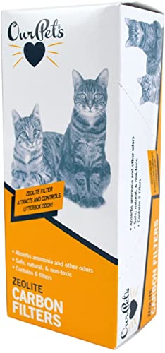 Our Pet's Smart Scoop Carbon Cat Litter Box Filters (Pack of 6) Compatible with Pet Zone Automated Litter Box Smart Scoop