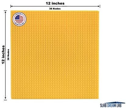 Miniatura 3 de Placa base de 12 x 12 pulgadas para todos los ladrillos y bloques de construcción principales (amarillo, individual)