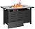 Aoxun 42" Propane Fire Pit Table Ceramic Top, 60000 BTU Outdoor Patio Heater with Lava Rocks, Rectangle Gas Fire Pits for Outside Patio with Removable Lid, Black