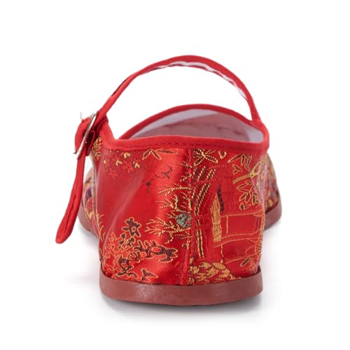 Women's Classic Chinese Mary Jane Shoes Slippers China Doll Flats Buckle Slip On Kung Fu Shoes4