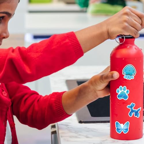 Calcomanías de vinilo impermeables estéticas azules para laptop y parachoques 7