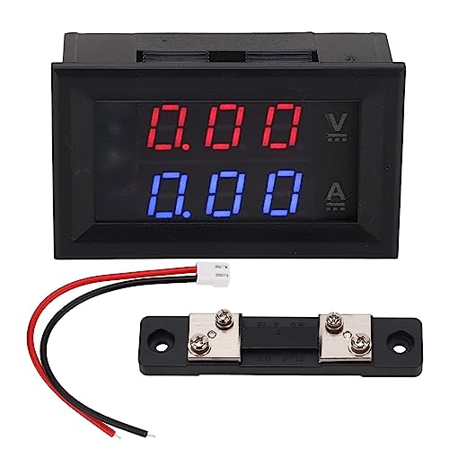 DC Voltage Current Meter LED Display Volt Amp Tester Multimeter Gauge 0-100V Clear Display Accurate Calibration for Solar Panels Motorhomes (50A with Diverter)