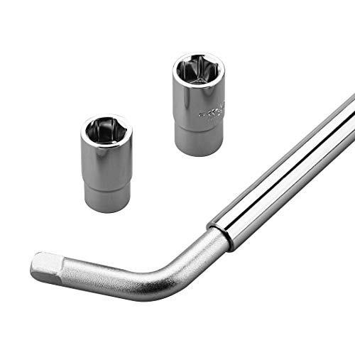 Cartman Telescoping Lug Wrench, Wheel Wrench with Standard CR-V Sockets 17/19, 21/22mm