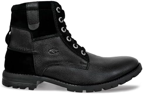 Allen Cooper Genuine Premium Leather Luxury Memory Foam High-Top Boots Shoes For Men(ACCS-822,Black,Size-6,7,8,9,10,11)