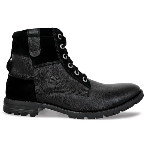 Allen Cooper Genuine Premium Leather Luxury Memory Foam High-Top Boots Shoes For Men(ACCS-822,Black,Size-6,7,8,9,10,11)