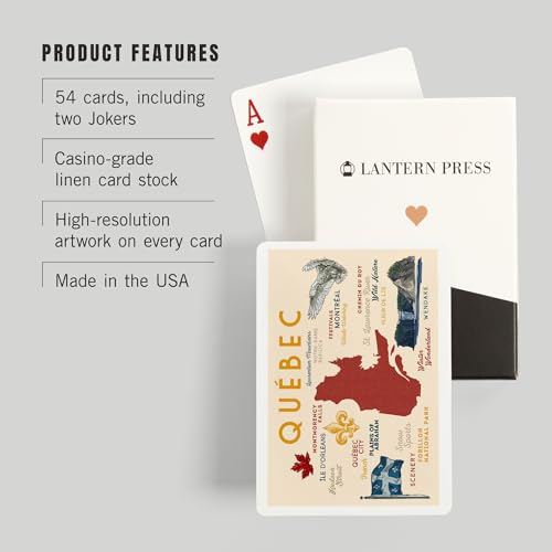 52 Naipes de Poker Quebec Canadá, Tipografía e Iconos miniatura 3