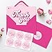 FYSUIMU 24Pcs Hot Pink Thank You Cards with Envelopes Stickers Girl Princess Thank You Blank Note Cards Pink Greeting Card for Birthday Baby Bridal Shower Wedding