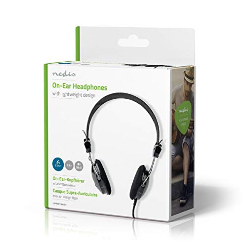 NEDIS On-Ear Wired Headphones, Ultra-Lightweight Compact Design, Soft Cushion Ear Pads, Braided Tangle-Free Cable - Image 3