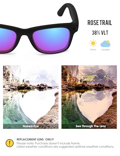 Image of BLAZERBUCK Photochromic Replacement Lenses Compatible with Ray-Ban Meta Wayfarer RW4008 | RW4012 (Gen 2) 53mm Smart Glasses