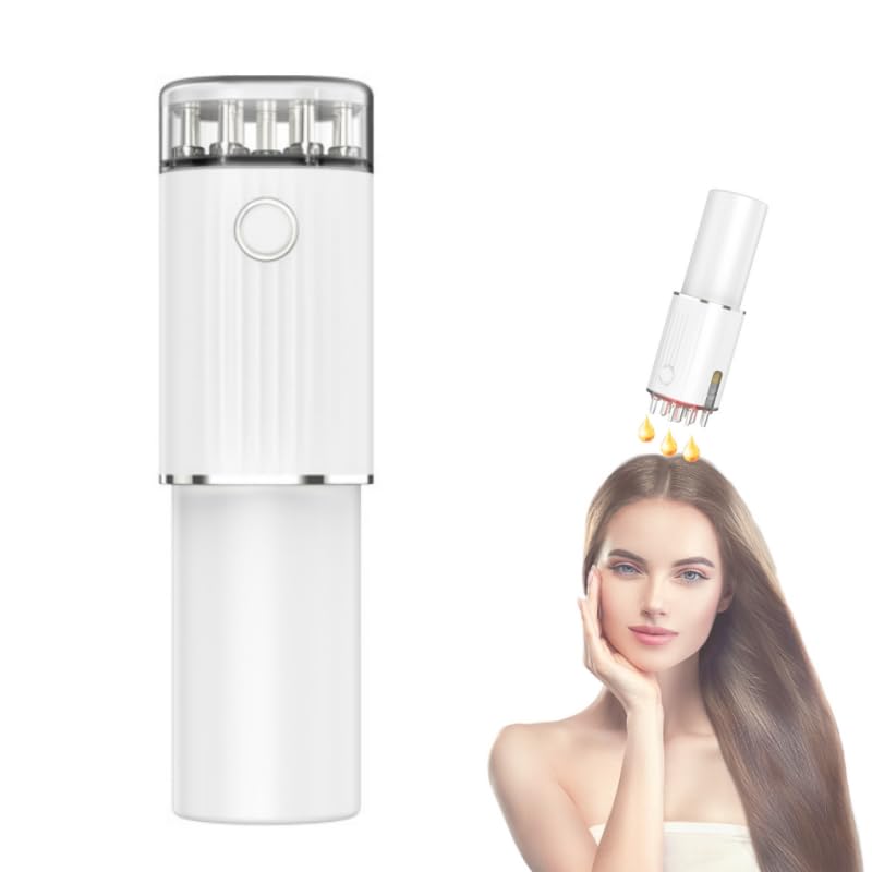 Scalp Massager Brush, Scalp Massager and Oil Applicator Brush 2 in 1 with 3 Vibration Modes USB Rechargeable Massage Comb with 70ml Bottle and 2ml Dispenser