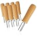 com-four® 8x Mais-Gabel mit 3 Edelstahl-Zinken, rostfrei - wiederverwendbare Maisspieße - Schälhilfe für Pellkartoffeln (08 Stück - Holz)
