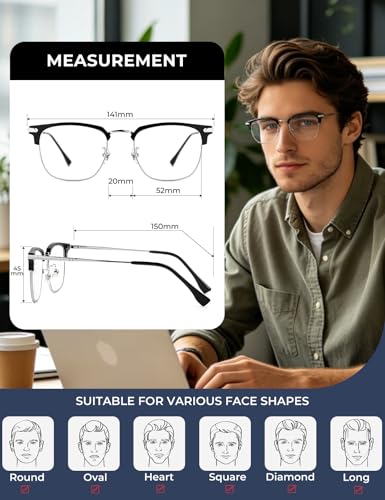 Image of ZanyLen Blue Light Blocking Glasses Men Computer Gaming Glasses For Mens