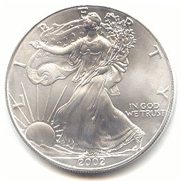 2002 - 1 oz American Silver Eagle .999 Fine Silver Dollar Uncirculated US Mint