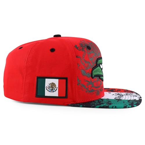 Image of Hecho En Mexico Eagle 3D Embroidered Flat Bill Snapback Cap