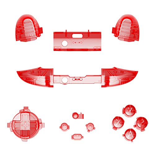 Image of eXtremeRate Replacement Buttons for Xbox Series X & S Controller, Clear Red Custom Accessories Repair Bumpers Trigers Dpad ABXY Start Back Sync Share Keys Parts for Xbox Core Wireless Controller