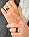 Rinfit Matching Silicone Rings for Couples - Wedding Bands for Him and Her - Emerald & Infinity Patented Design - Emerald Black/Metal Rose Gold & Black, W7 & M10