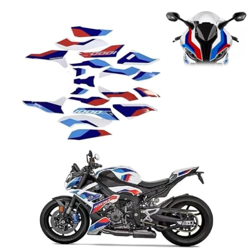 Adesivi per moto, compatibili con BMW S1000R, kit grafico, adesivi per protezione completa per moto, accessori decorativi (bianco)