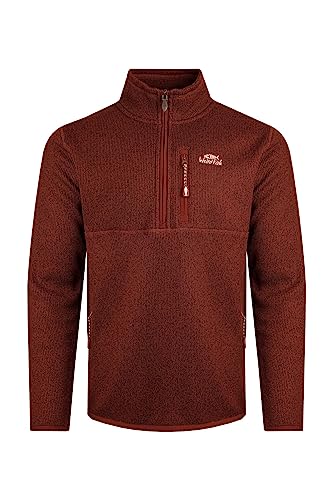 Weird Fish Turlock Recycled 1/4 Zip Bonded Fleece Burnt Henna Size L