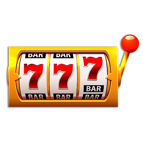 Casino Slot Machine 777 Sticker | Slots Decoration Home Decor Vinyl Stickers Party Supply Favors (4" x 2")
