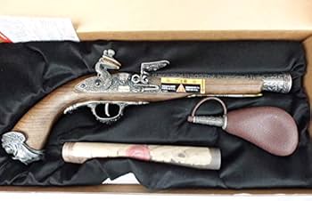 フリントロックピストル（HFC ガスエアソフト　国内仕様モデル）　要在庫確認！ HFC フリントロックピストル Silver (HFC134a対応/フェイクウッド仕様