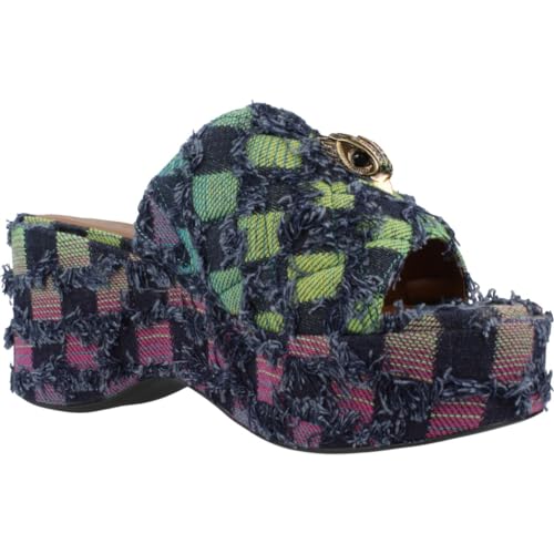 Kurt Geiger London Model Kensington Wedge Mule DENIM89, blue, 6 AU - Thumbnail 5