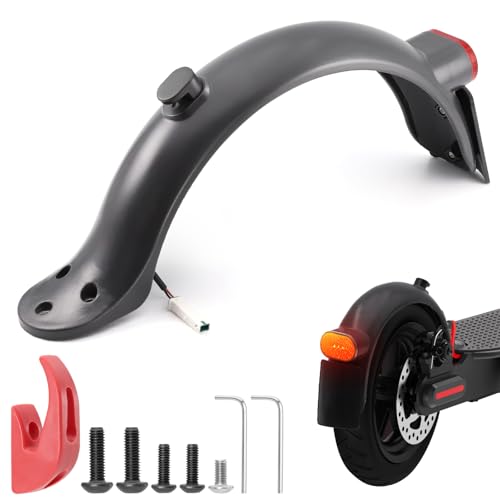 Xisair Luz Trasera Led + Guardabarros para Patinete para Patinetes Eléctricos Xiaomi Mi Pro / 1S / Pro 2, Kit Integrado, Accesorios Incluidos Gancho