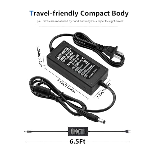 Image of Replacement 19V Power Cord for Samsung TV 32 inch UN32 J4000 J4500 J5205 J5003 J525D UN32J4000AF UN32J5205AF UN32J525DAF UN32J5003AF UN32J400DAF A4819-FDY Monitor Charger HW-M360 Soundbar Supply Cable