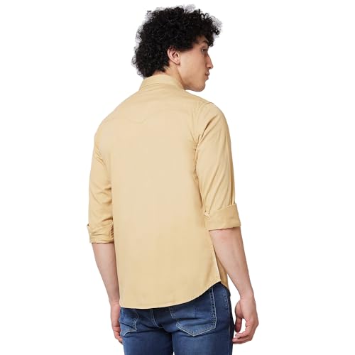 Image of Spykar Men's Regular Fit N /A Full Sleeve Solid Casual Shirts