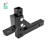 XtremepowerUS Universal 2” Trailer Drop Hitch Receiver, 8-Position Adjustable Trailer Drop Ball Mount Hitch for Truck RV, 6,000 lb Capacity, Black