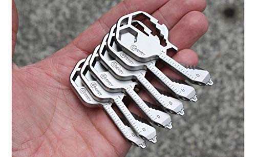 Geekey Multi-Tool | Original Stainless Steel Key Shaped Pocket Tool For Keychain | Bottle Opener, Screwdriver, Ruler, Wrench, Bit Driver, File, Bike Spoke Key | Tsa Friendly | Valentine's Day Gift #TOP7