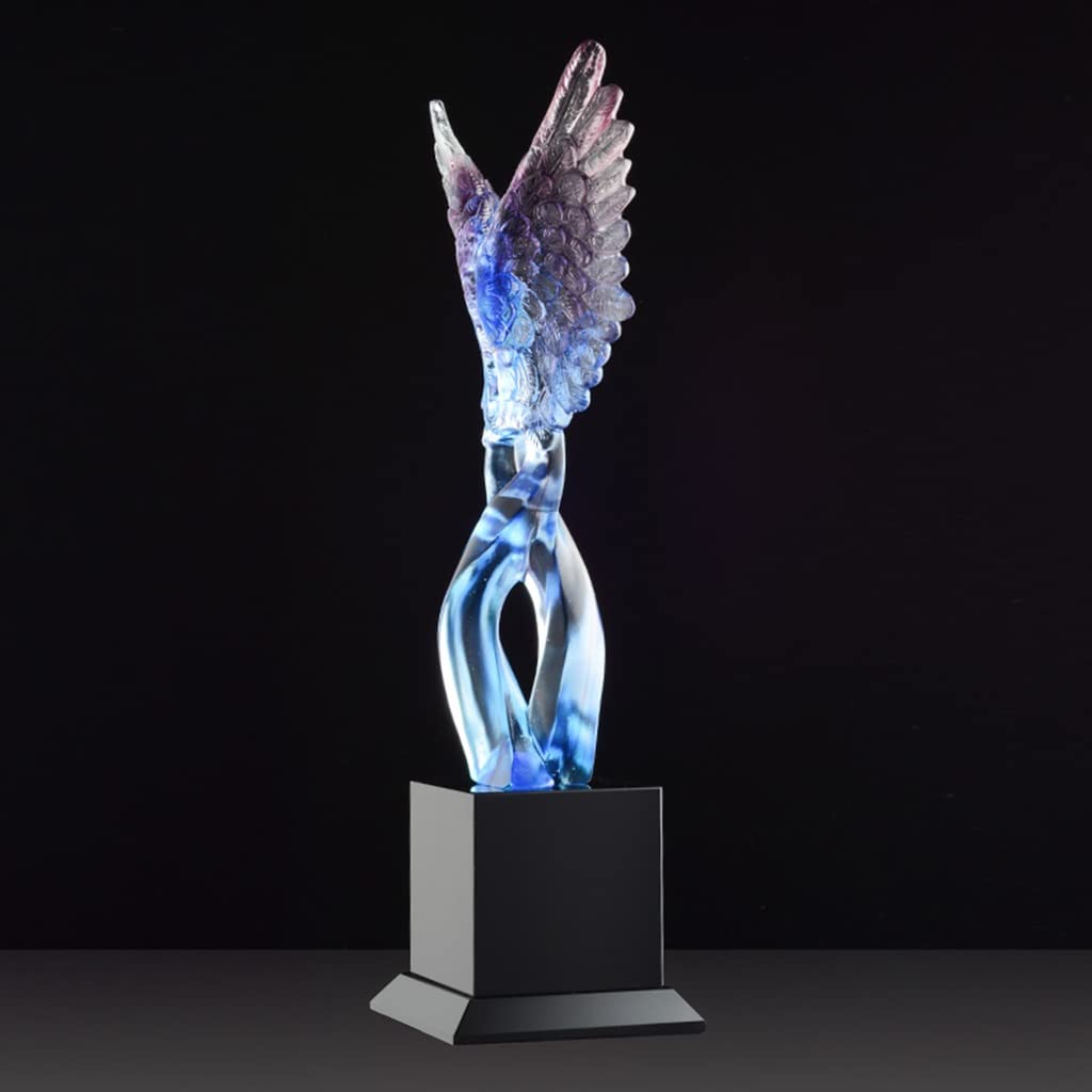 Trofeos, medallas y premios Vidriado Campeonato De Concurso De Diseño Alas Azules Y Moradas Premios Y Reconocimientos por Logros Personales En Actividades Corporativas