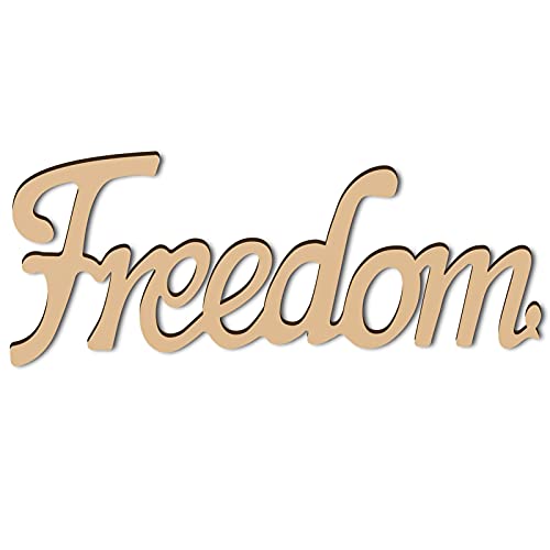CREATCABIN Laser Cut Wood Sign Wall Art Freedom...