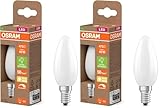 Osram LED CLASSIC B ENERGY EFFICIENCY B DIM in B-Form, LED-Lampe, Glas, Matt, 2,5 W, 470 lm, 2700 K, Dimmbar, CRI 80 (Packung mit 2)