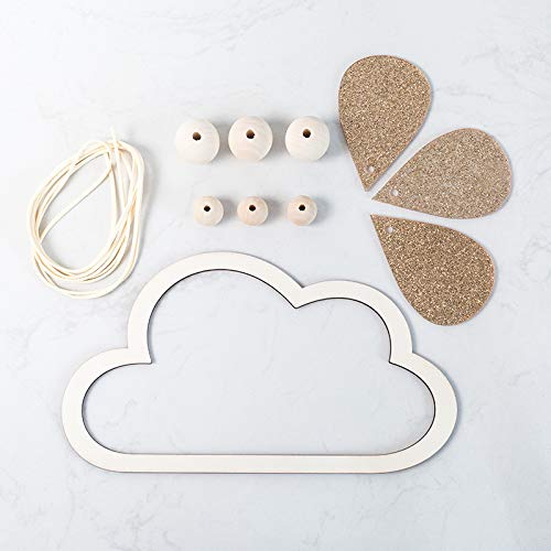 Ceramic Joe Creative Dream Catcher Handmade Wind Chimes Garden Living Room Bedroom Wall Pendant DIY Birthday Gift Room Decor (Cloud and rain)