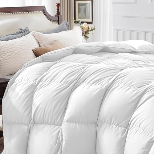 Image of Luxurious 500 GSM Winter Comforter Double Bed Size (90 inchX100 inch) - Premium Collection Heavy Winter Quilted Comforter 500 GSM Microfiber Fill - Duvet /Blanket Double Bed - White Color