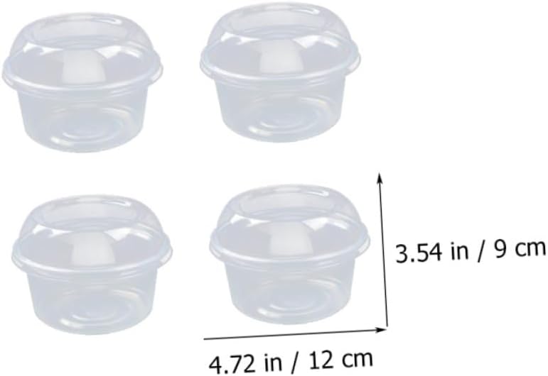 50pcs Dessert Packing Boxes with Lids 360ml Plastic Cupcake Carriers Food Storage Containers for Takeout Salads and Fruit Cups