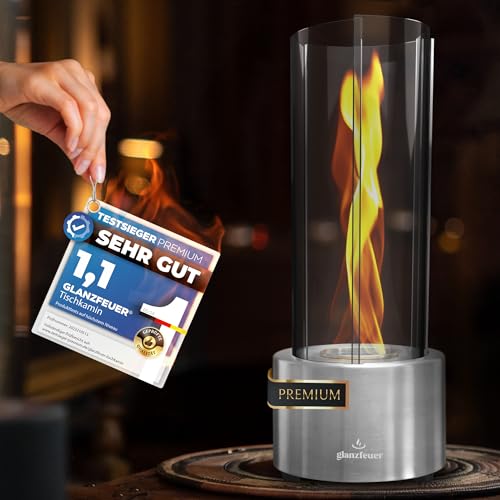 Glanzfeuer Bioethanol Feuerschale Outdoor & Indoor – Extra Lange Brenndauer mit Wirbelflamme – Tischfeuer Deko – Kaminfeuer Feuersäule – Garten Dekoration & Geschenk Glanzfeuer Bioethanol Feuerschale Outdoor & Indoor – Extra Lange Brenndauer mit Wirbelflamme – Tischfeuer Deko – Kaminfeuer Feuersäule – Garten Dekoration & Geschenk