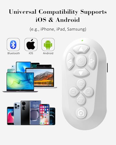 Mando TikTok Bluetooth para pasar páginas Kindle sin tocar pantalla blanco 5