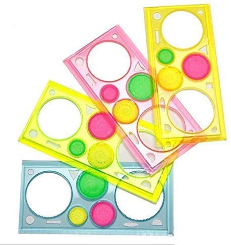 AK Store Spirograph Geometric Design Ruler Drafting Tools Stationery for Kids, Students, Birthday Party Return Gifts (Multicolor, Pack of 4)