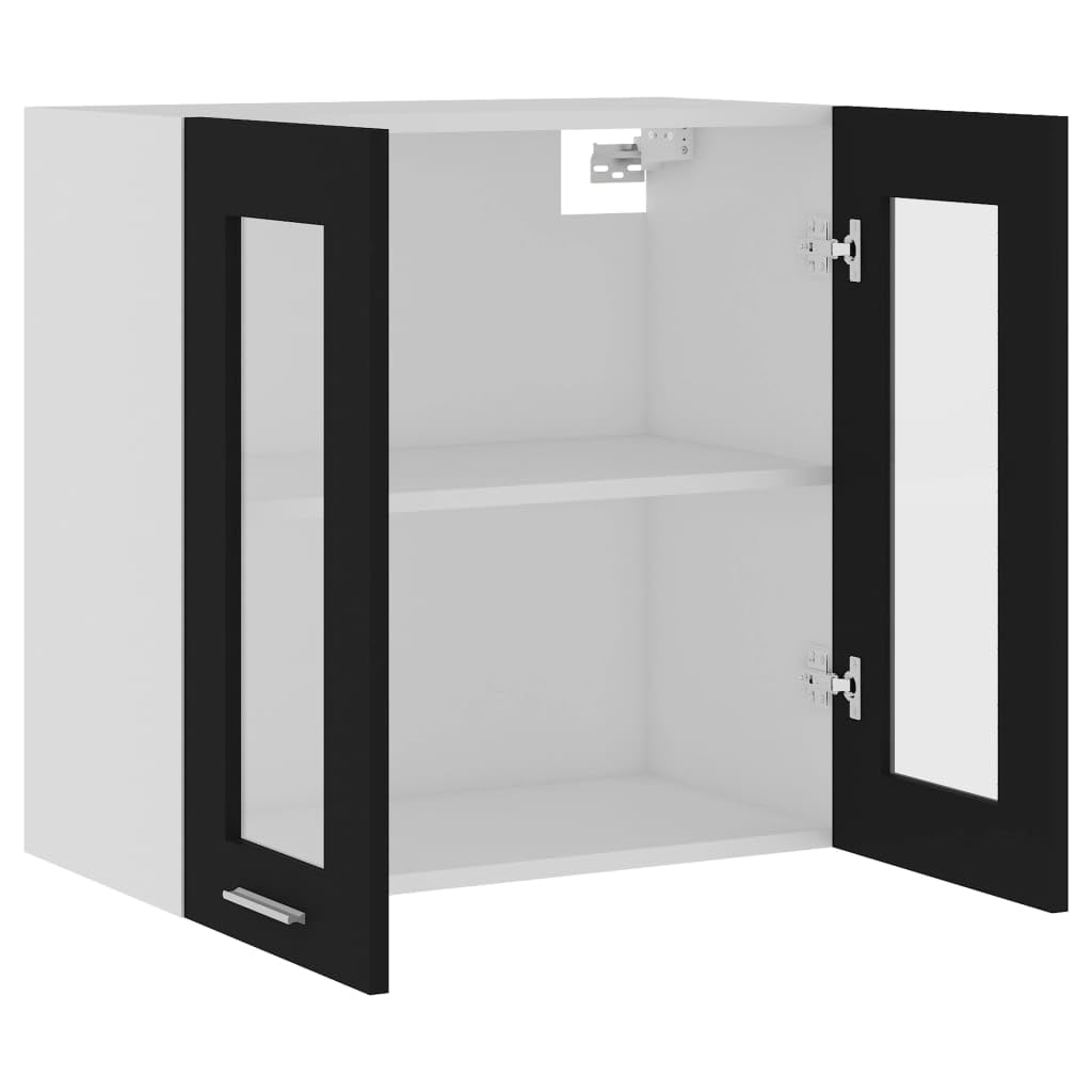 vidaXL Vitrine Suspendue Lyon Noir 60 x 31 x 60 cm Bois d'ingénierie