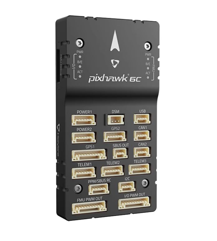 Pixhawk 6C Flight Controller High-Performance STM32H743 480MHz Processor Pre-Installed PX4 Autopilot Dual Redundant IMU & Vibration Isolation for UAV Drone (Plastic Case 6C)
